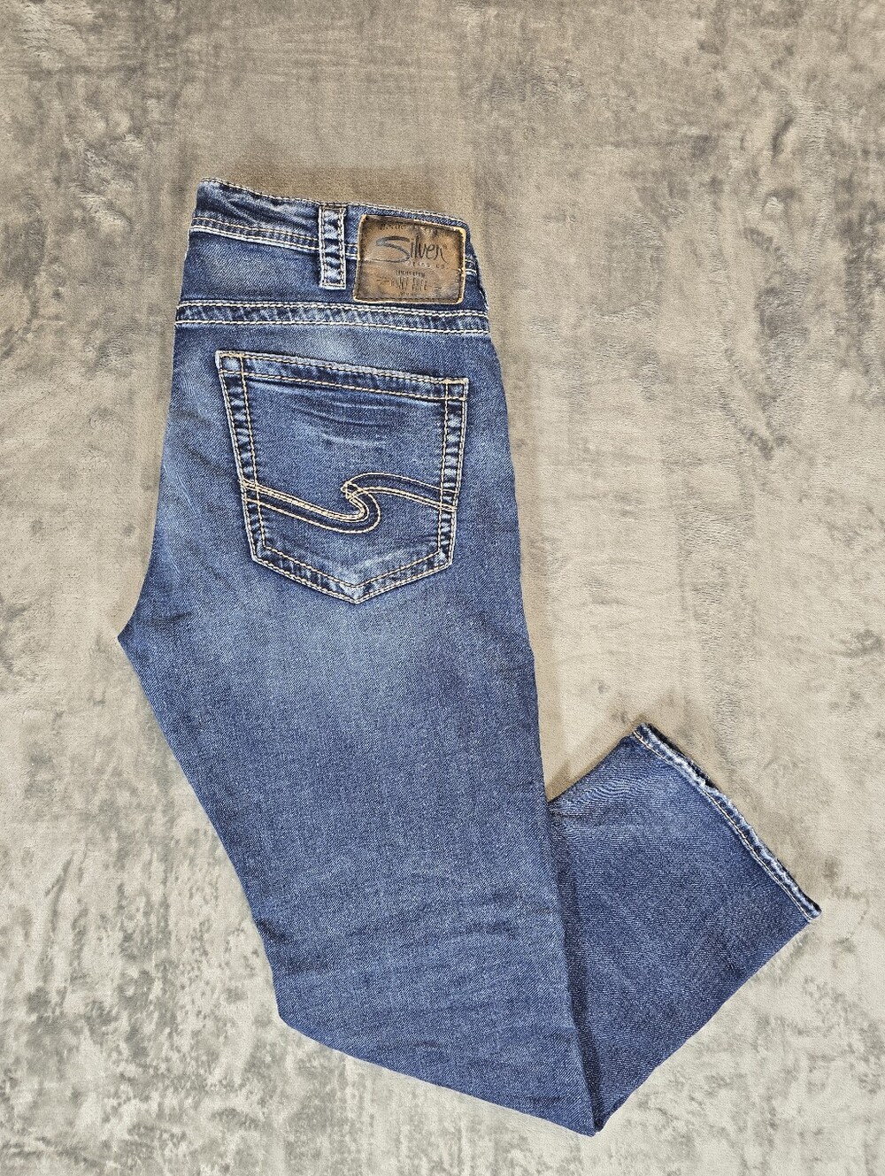 Silver Grayson Blue Denim Jeans Size 34x30 Fits 36x30